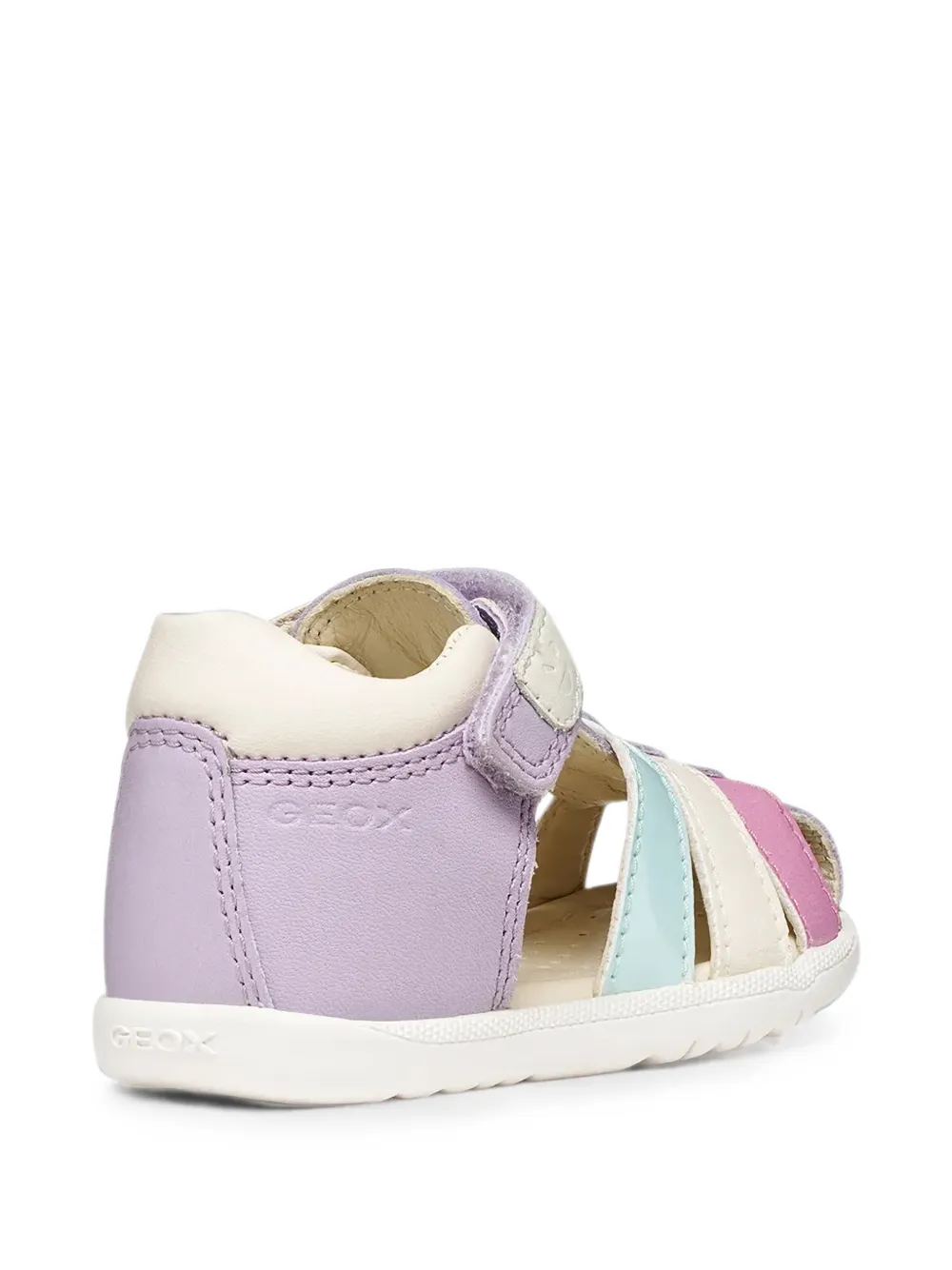 Geox Kids Macchia touch-strap leather sandals Paars