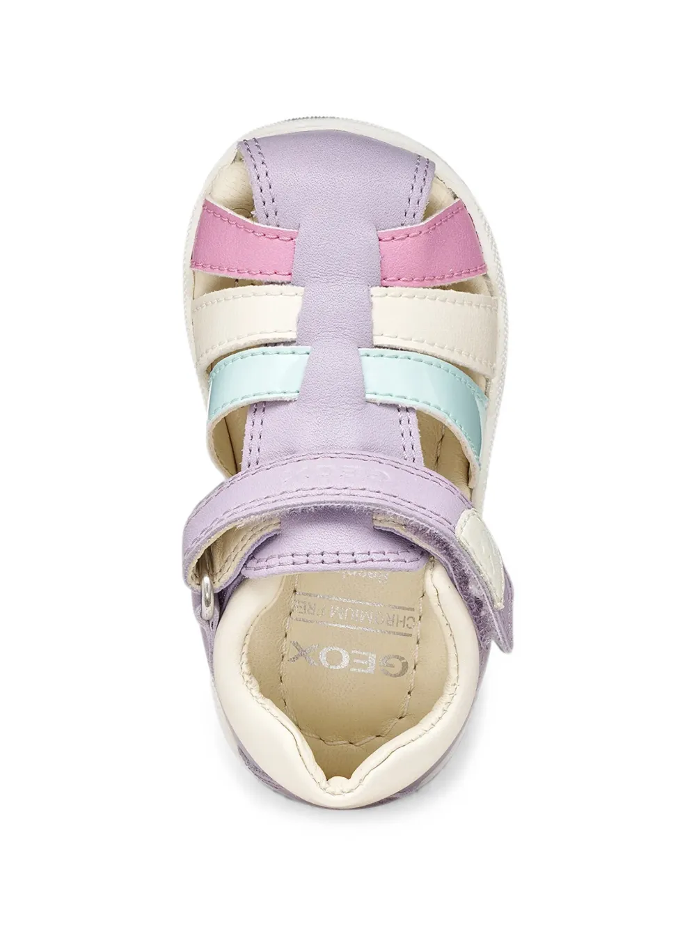 Geox Kids Macchia touch-strap leather sandals Paars