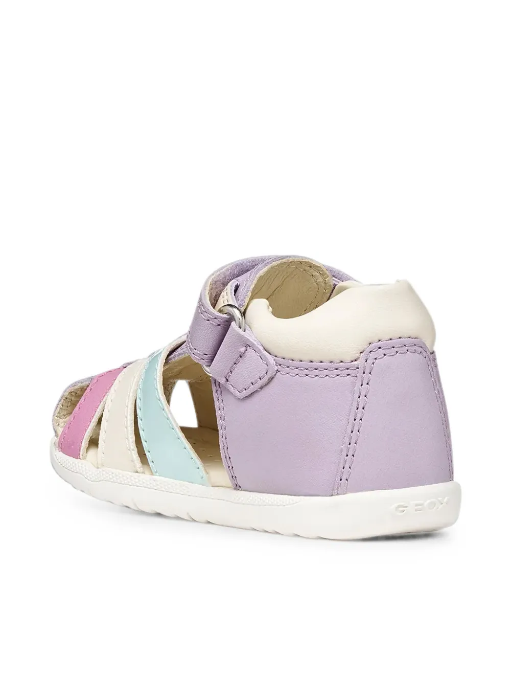 Geox Kids Macchia touch-strap leather sandals Paars