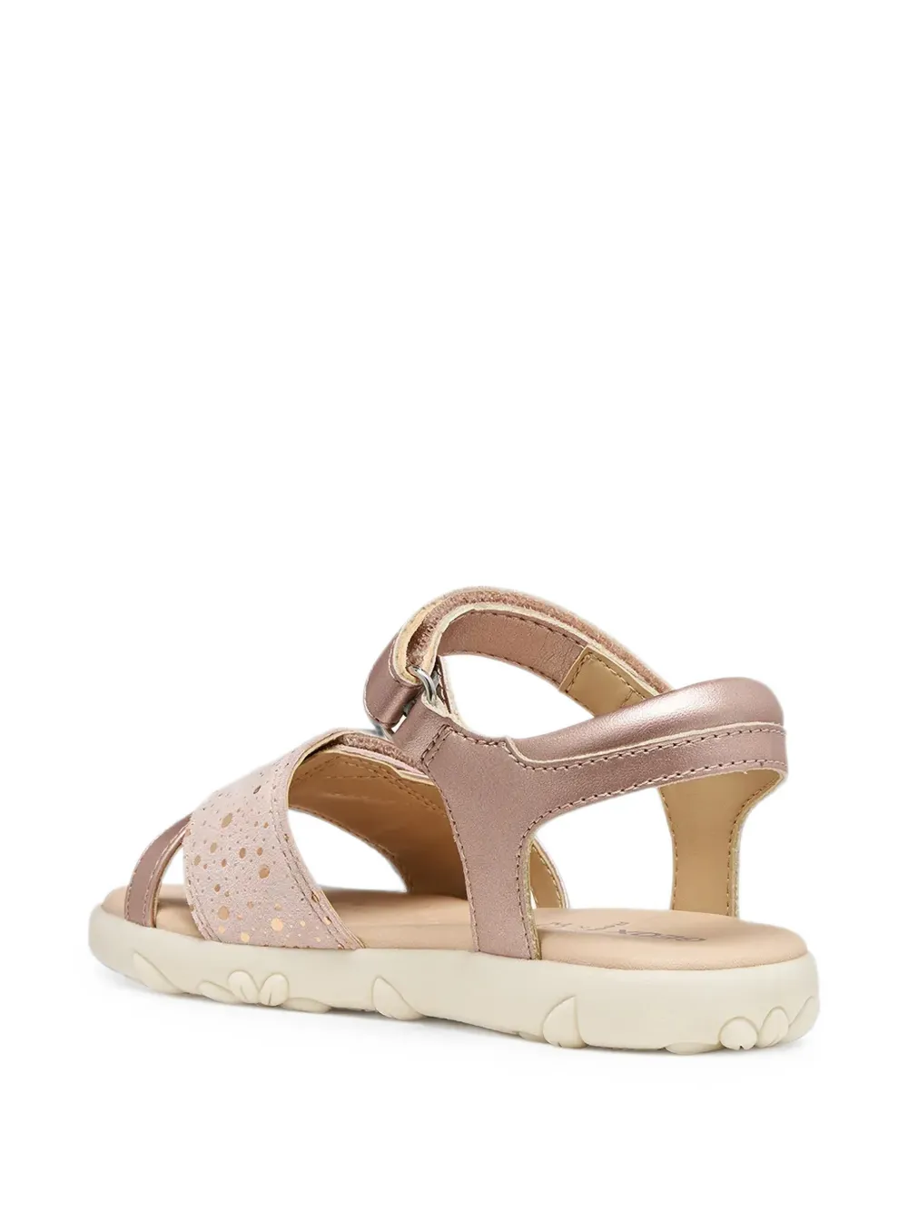 Geox Kids Haiti perforated metallic-effect sandals Roze
