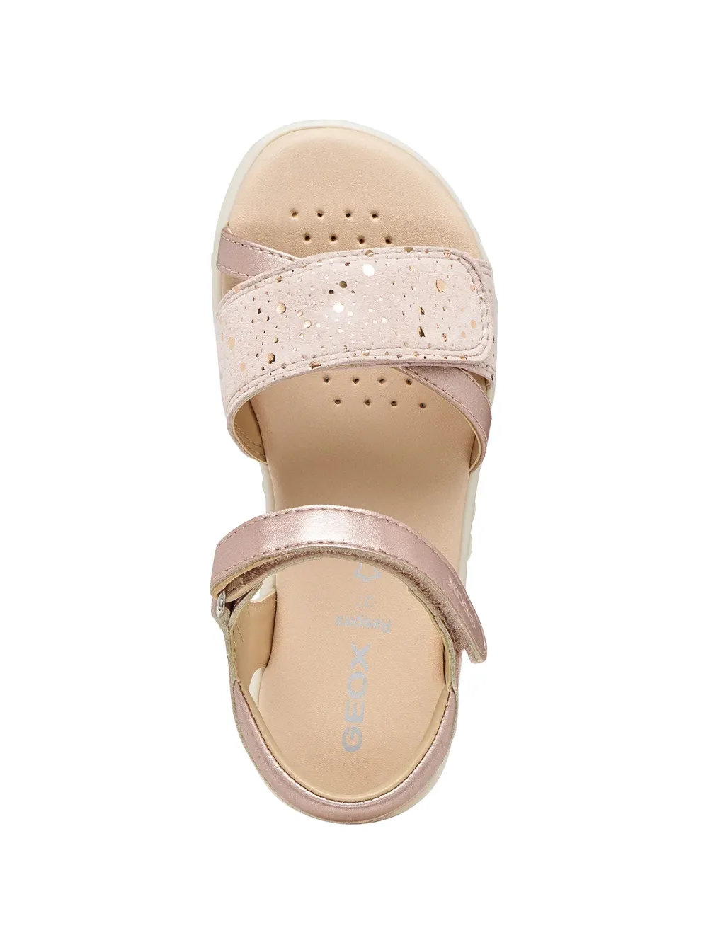 Geox Kids Haiti perforated metallic-effect sandals Roze
