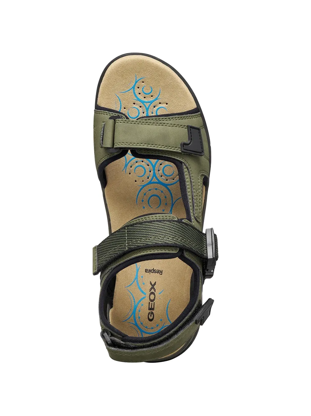 Geox Sandalen met klittenband en gespsluiting Groen