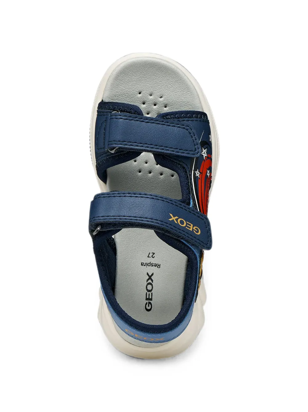 Geox Kids Airadyum graphic-print touch-strap sandals Blauw