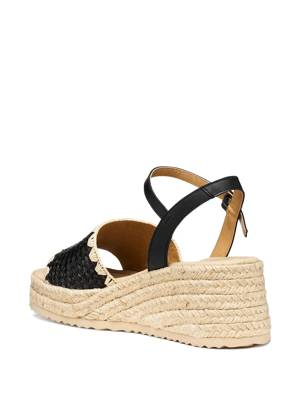 Geox Alemeria woven-design buckled-strap espadrilles Zwart