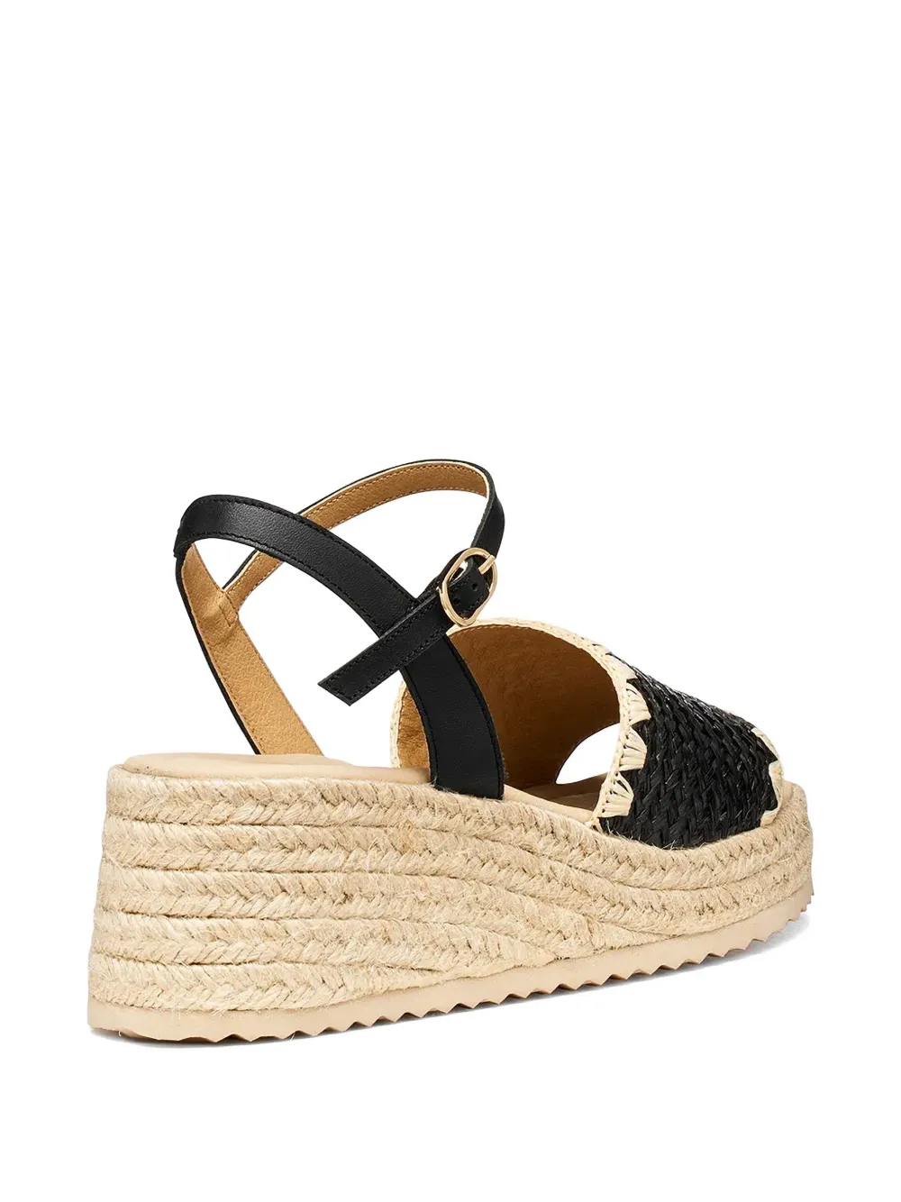 Geox Alemeria woven-design buckled-strap espadrilles Zwart
