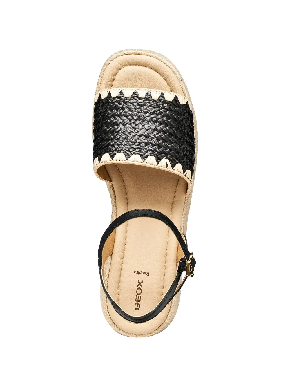 Geox Alemeria woven-design buckled-strap espadrilles Zwart