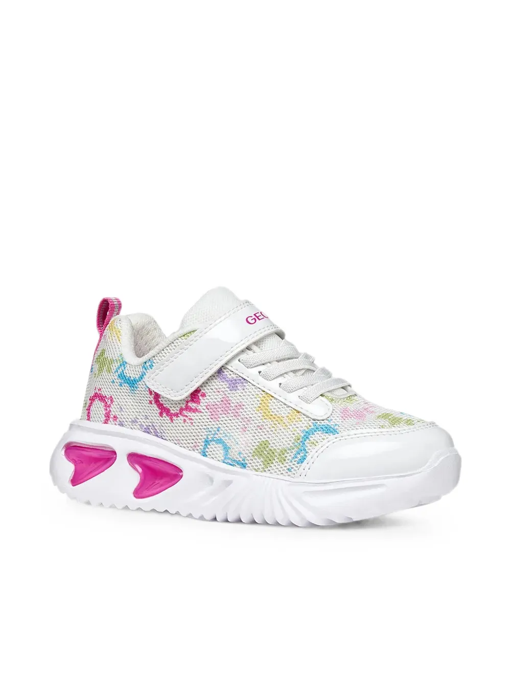 Geox Kids Assister touch-strap mesh sneakers Wit