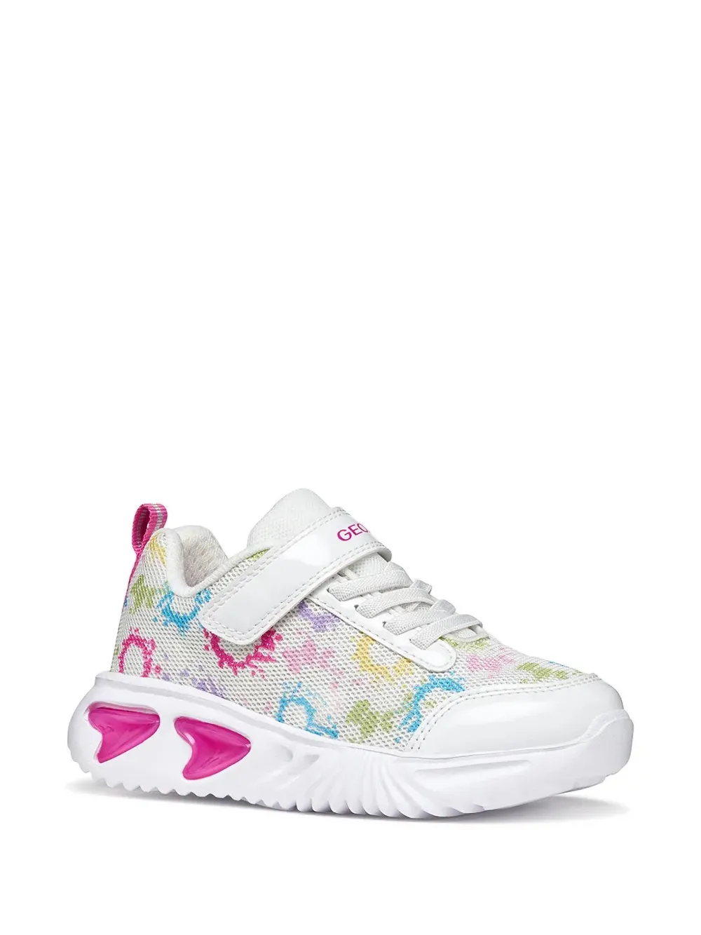 Geox Kids Assister mesh sneakers met klittenband Wit