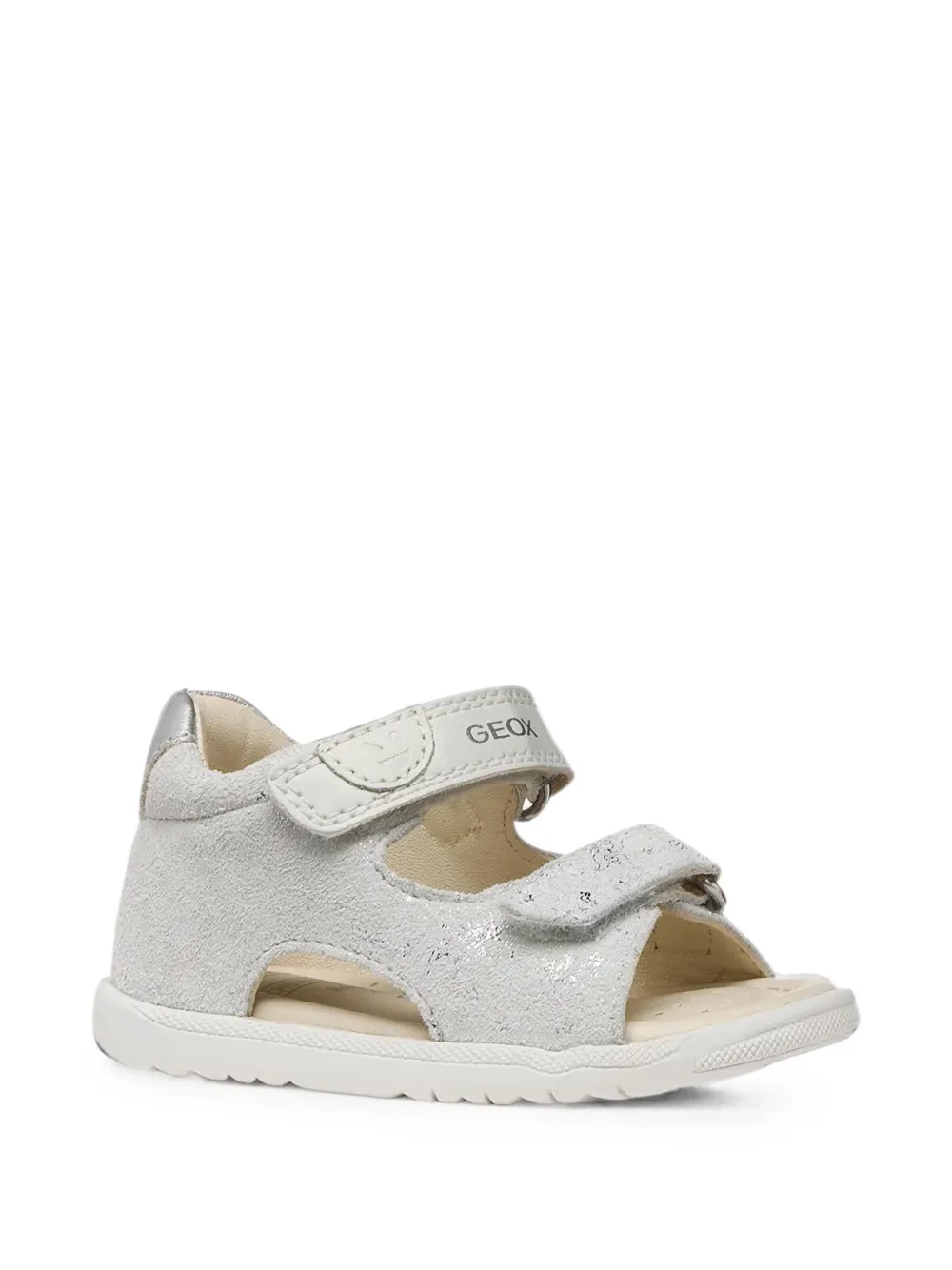 Geox Kids Macchia glitter-effect touch-strap sandals Zilver