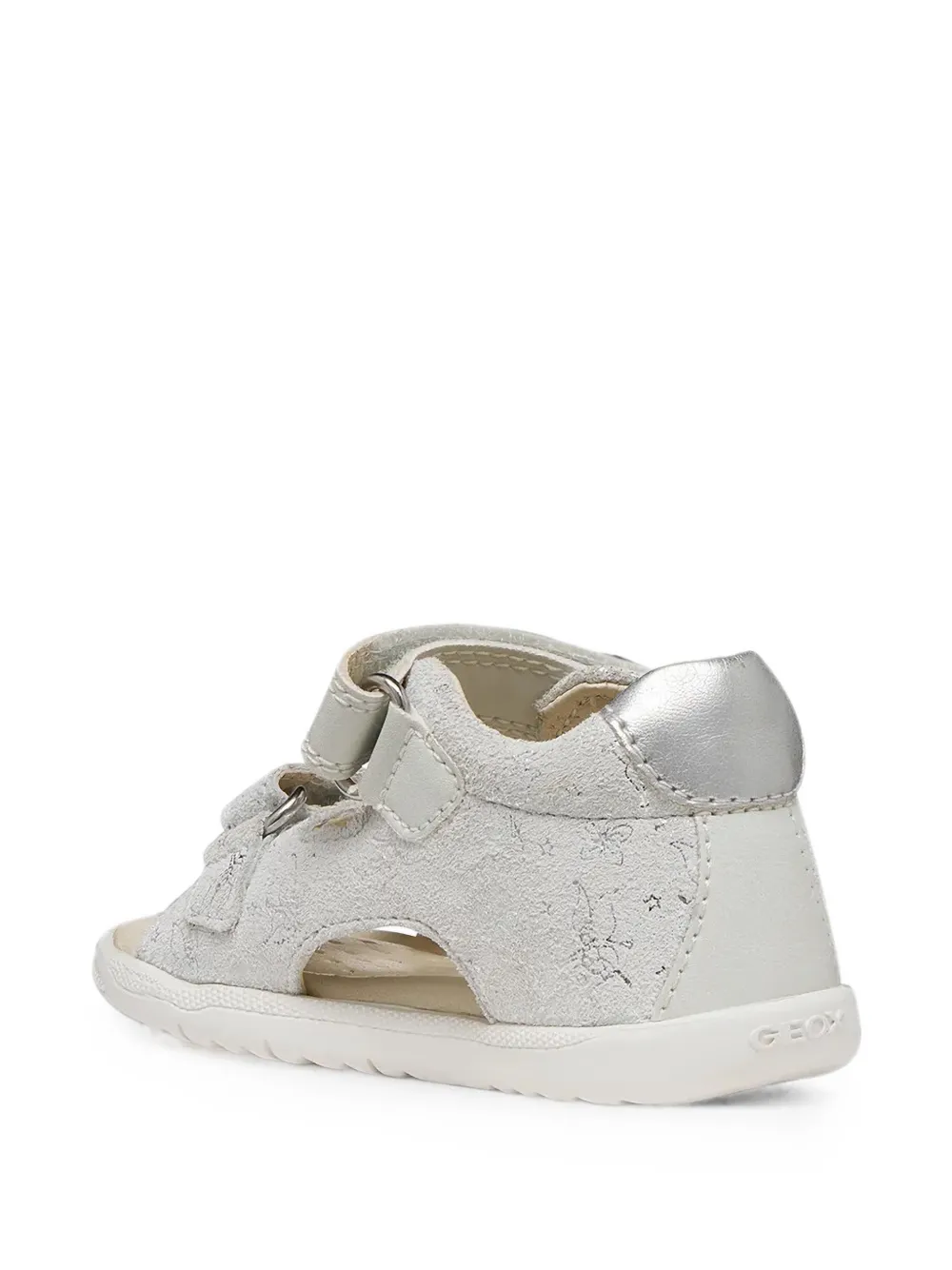 Geox Kids Macchia glitter-effect touch-strap sandals Zilver