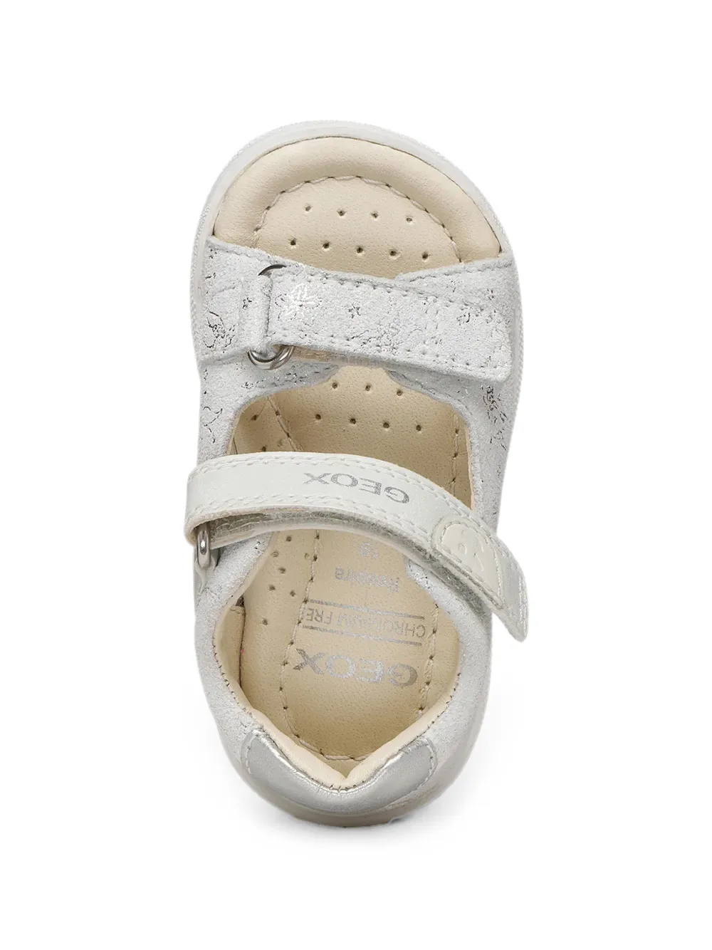 Geox Kids Macchia glitter-effect touch-strap sandals Zilver