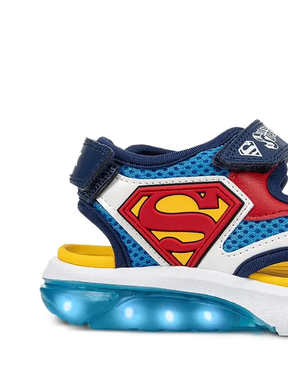 Geox Kids x Superman Cyberdron touch-strap sandals Blauw