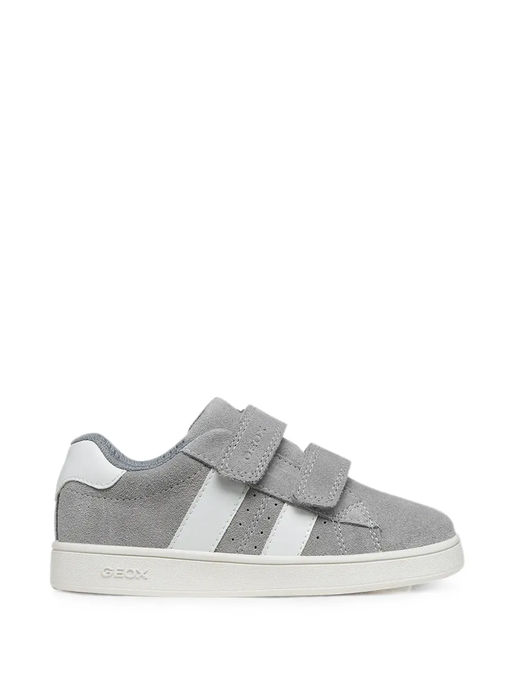 Geox Kids Eclyper touch-strap suede sneakers Grijs