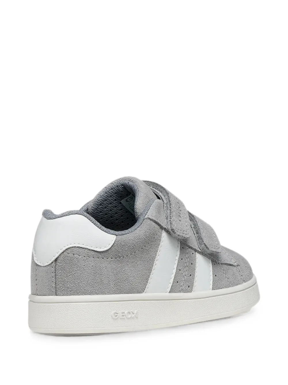 Geox Kids Eclyper touch-strap suede sneakers Grijs