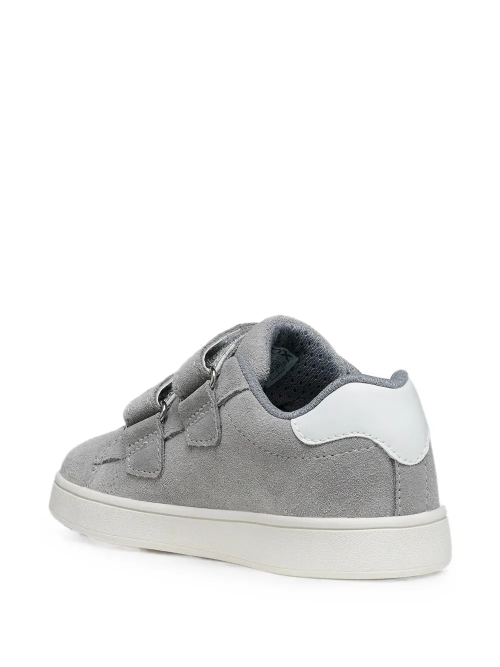 Geox Kids Eclyper touch-strap suede sneakers Grijs
