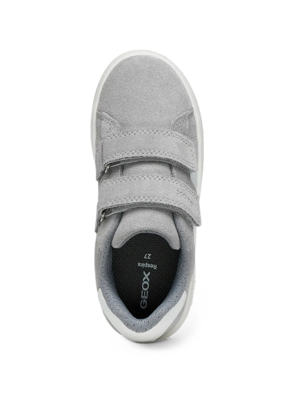 Geox Kids Eclyper touch-strap suede sneakers Grijs