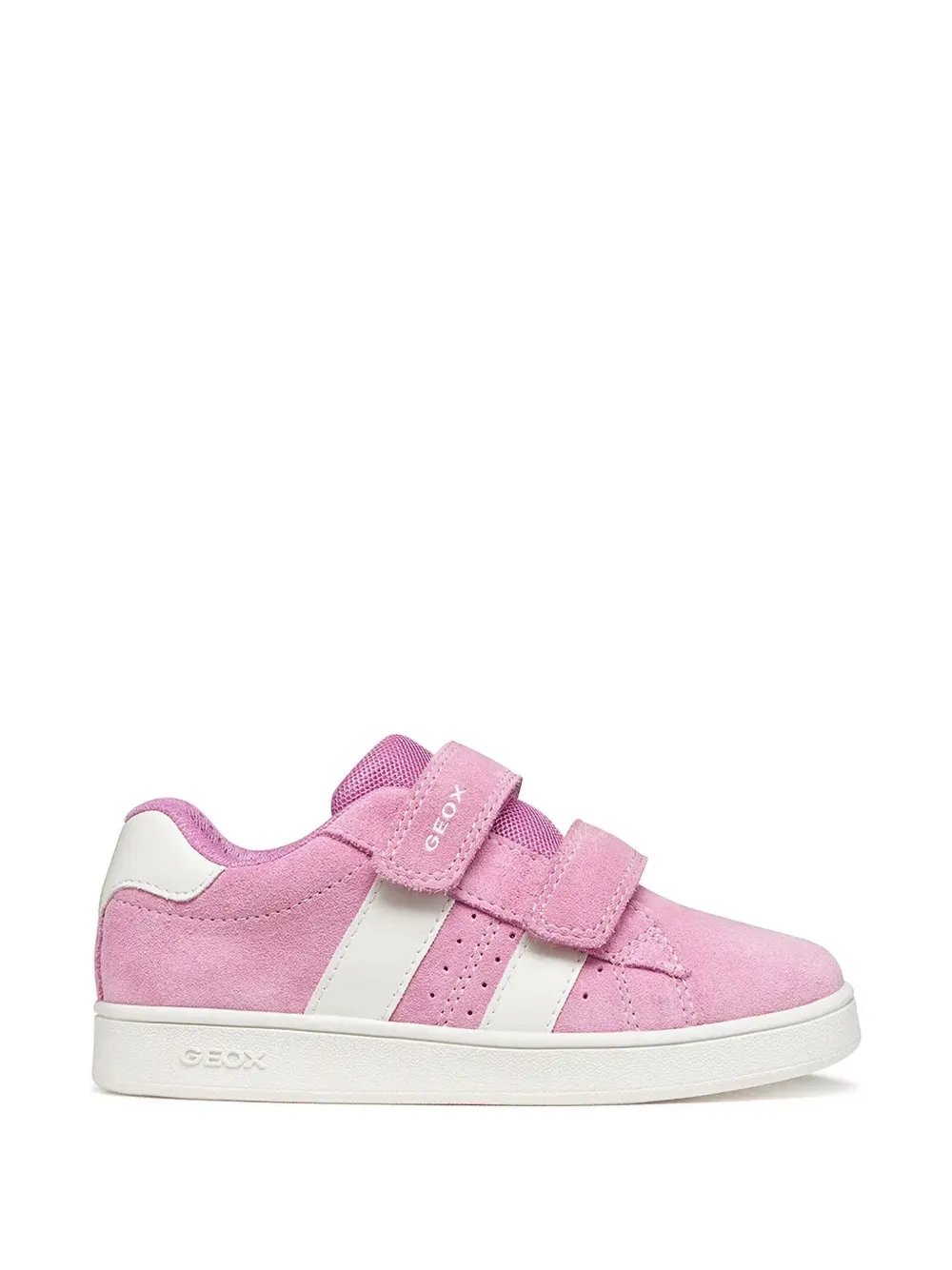 Geox Kids Eclyper touch-strap suede sneakers Roze