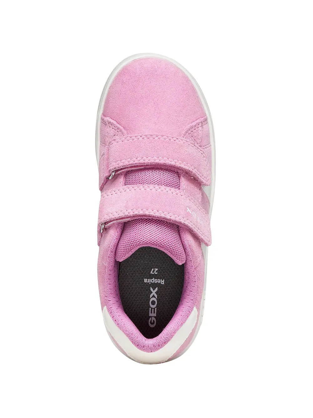 Geox Kids Eclyper touch-strap suede sneakers Roze