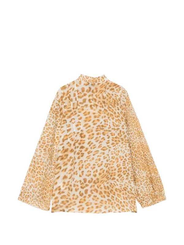 Roberto Cavalli Vintage 2000s レオパード ブラウス | ニュートラル 