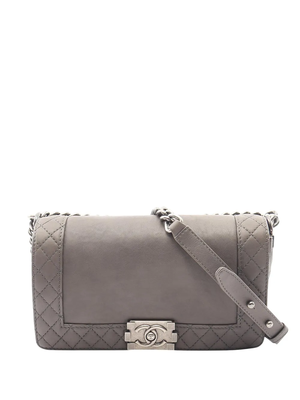 CHANEL Pre-Owned 2013-2014 Medium Calfskin Boy Reverso Flap crossbody bag - Grau