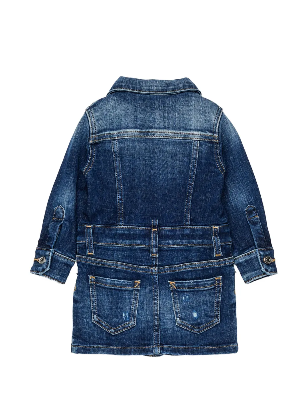 DSQUARED2 KIDS Mini-spijkerjurk met gerafeld effect Blauw