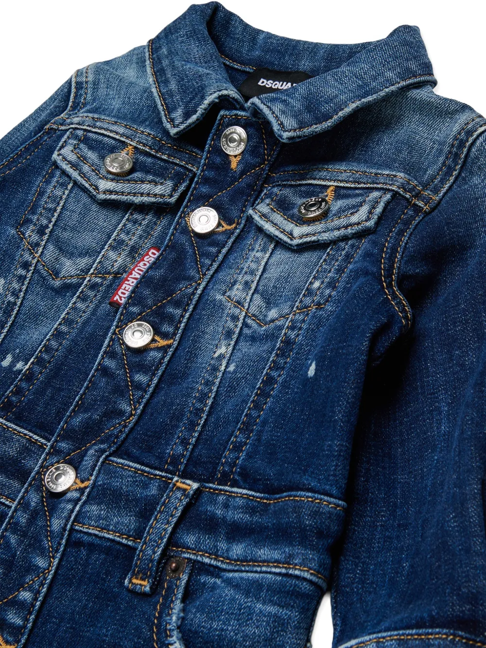 DSQUARED2 KIDS Mini-spijkerjurk met gerafeld effect Blauw