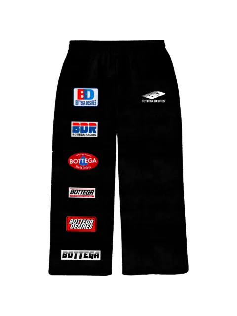 Bottega Desires logo-patch sweatpants