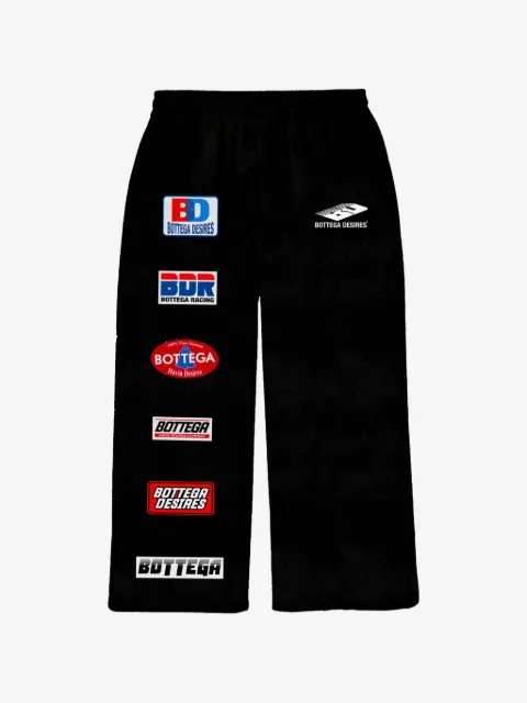 Bottega Desires logo-patch sweatpants