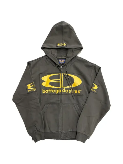 Bottega Desires logo-print zip-up hoodie