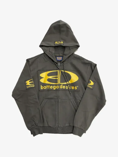 Bottega Desires logo-print zip-up hoodie