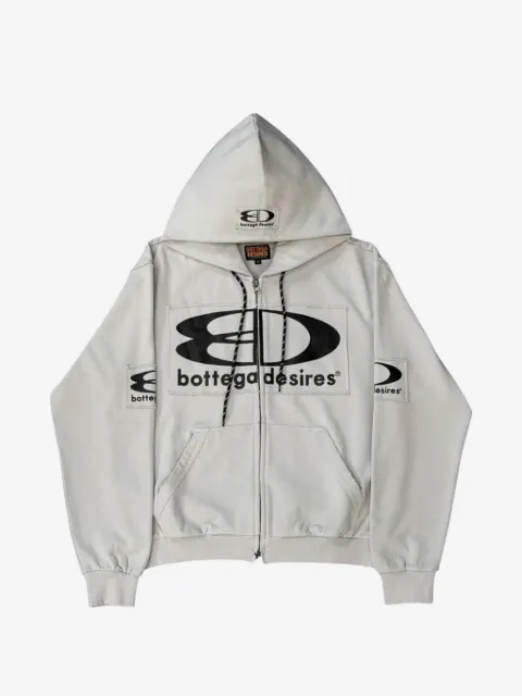 Bottega Desires logo-print zip-up hoodie