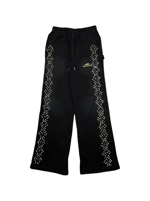Happy Memories Don't Die crystal-embellished track pants