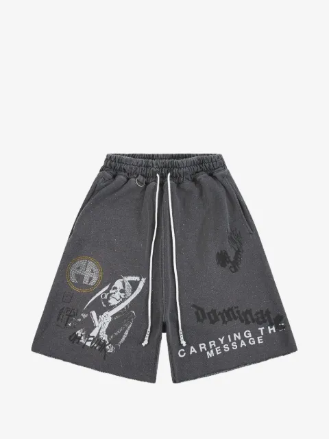 Paly graphic-print drawstring track shorts