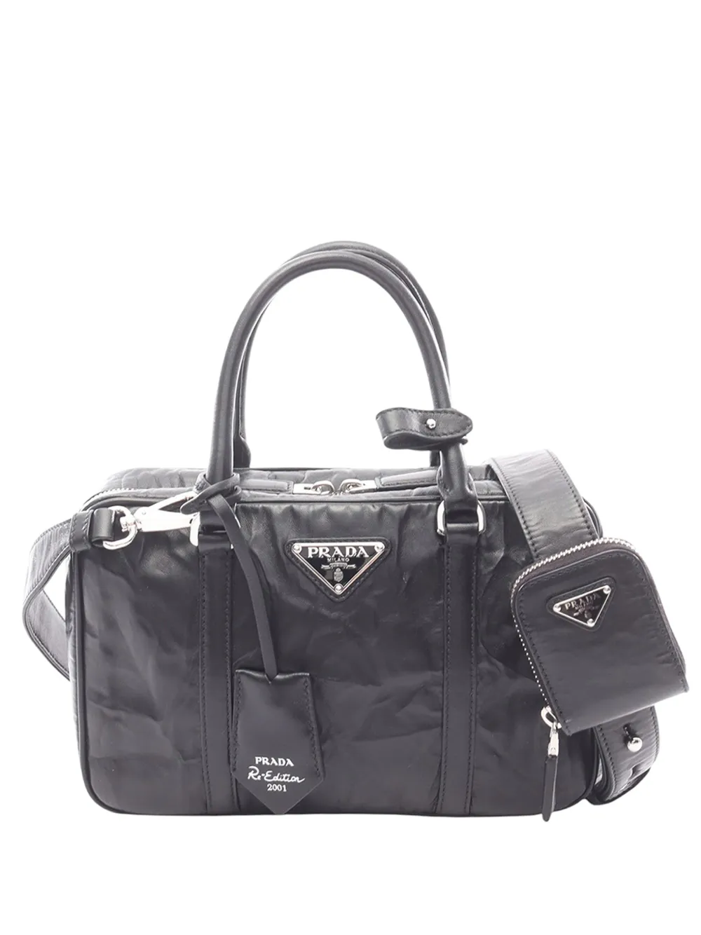 Prada Pre-Owned 2013-2026 Medium Nappa Antique Re Edition 2001 satchel - Schwarz