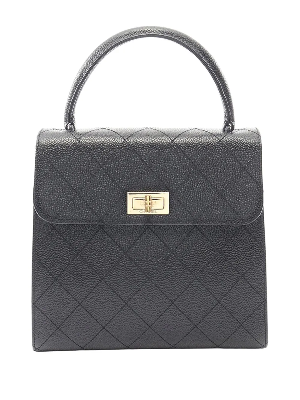 CHANEL Pre-Owned 1997-1999 Reissue 2.55 Quilted Caviar Top Handle Flap handbag - Nero