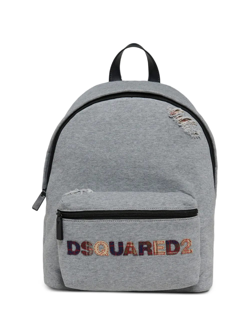 DSQUARED2 KIDS distressed logo-patch backpack - Grau