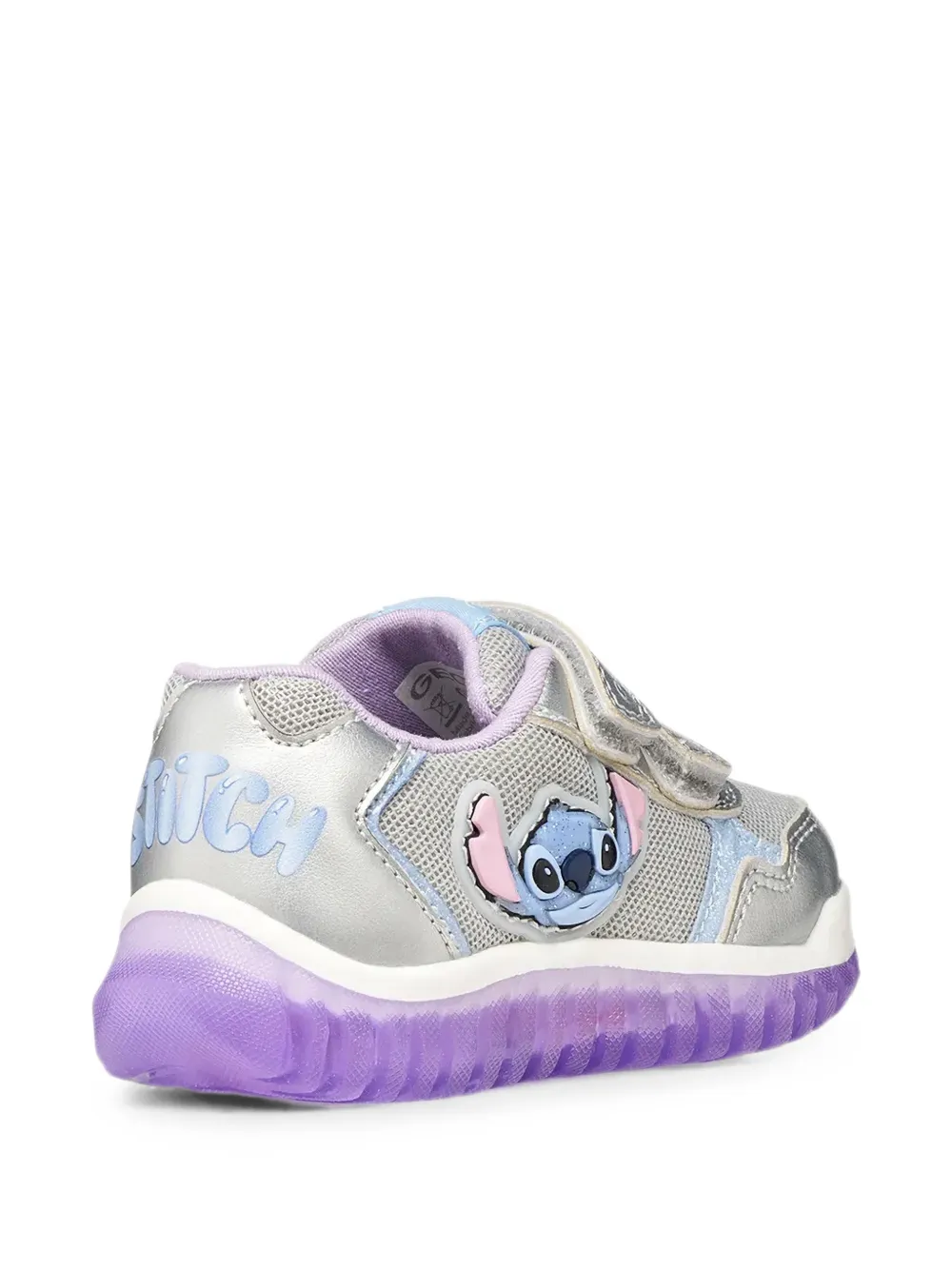 Geox Kids x Disney Stitch Lightyloo touch-strap sneakers Zilver