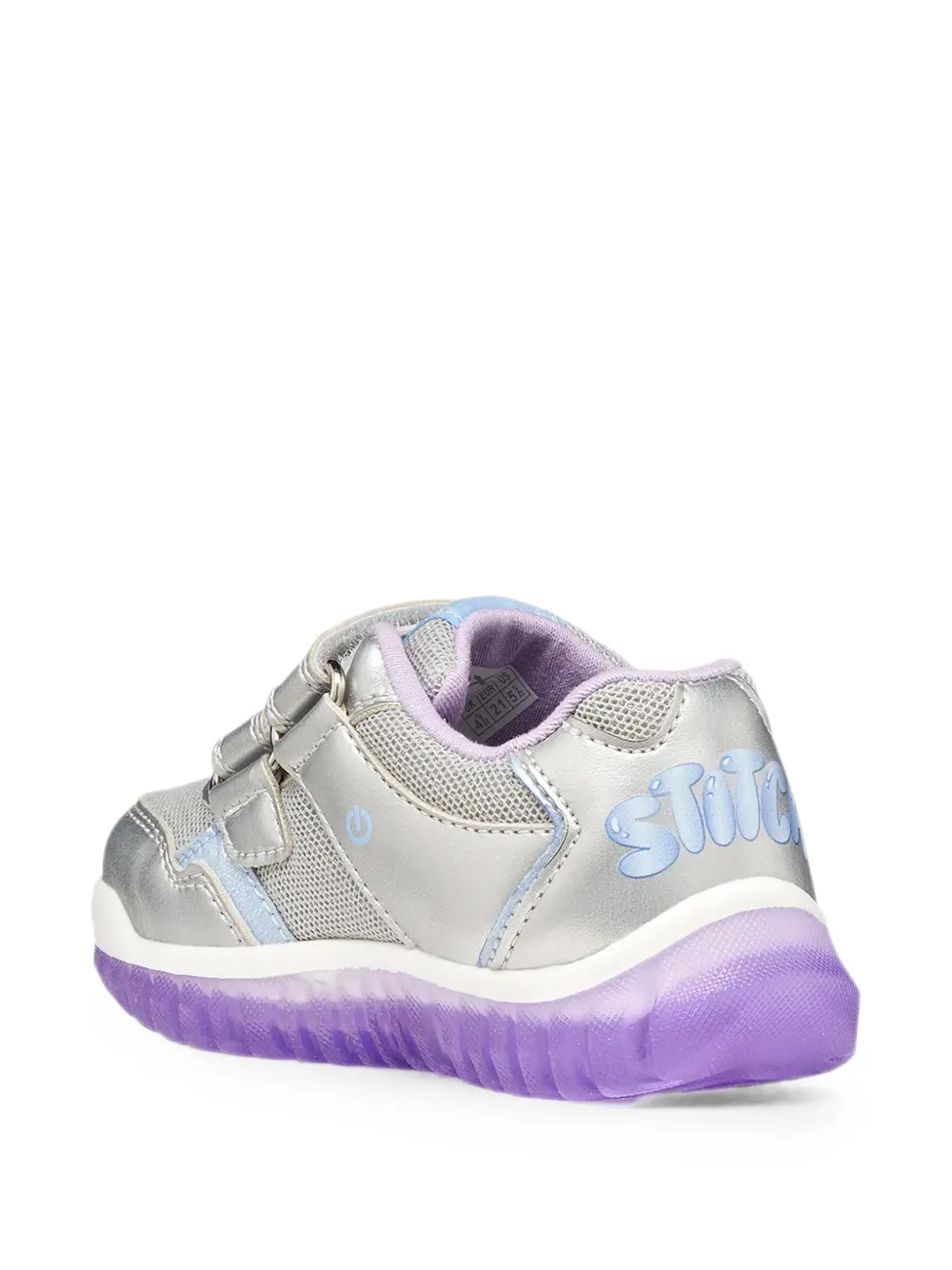 Geox Kids x Disney Stitch Lightyloo touch-strap sneakers Zilver
