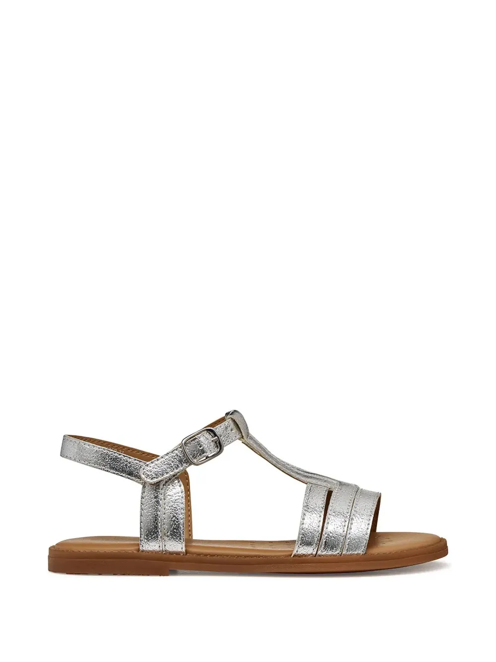 Geox Kids Karly metallic t-bar sandals Zilver