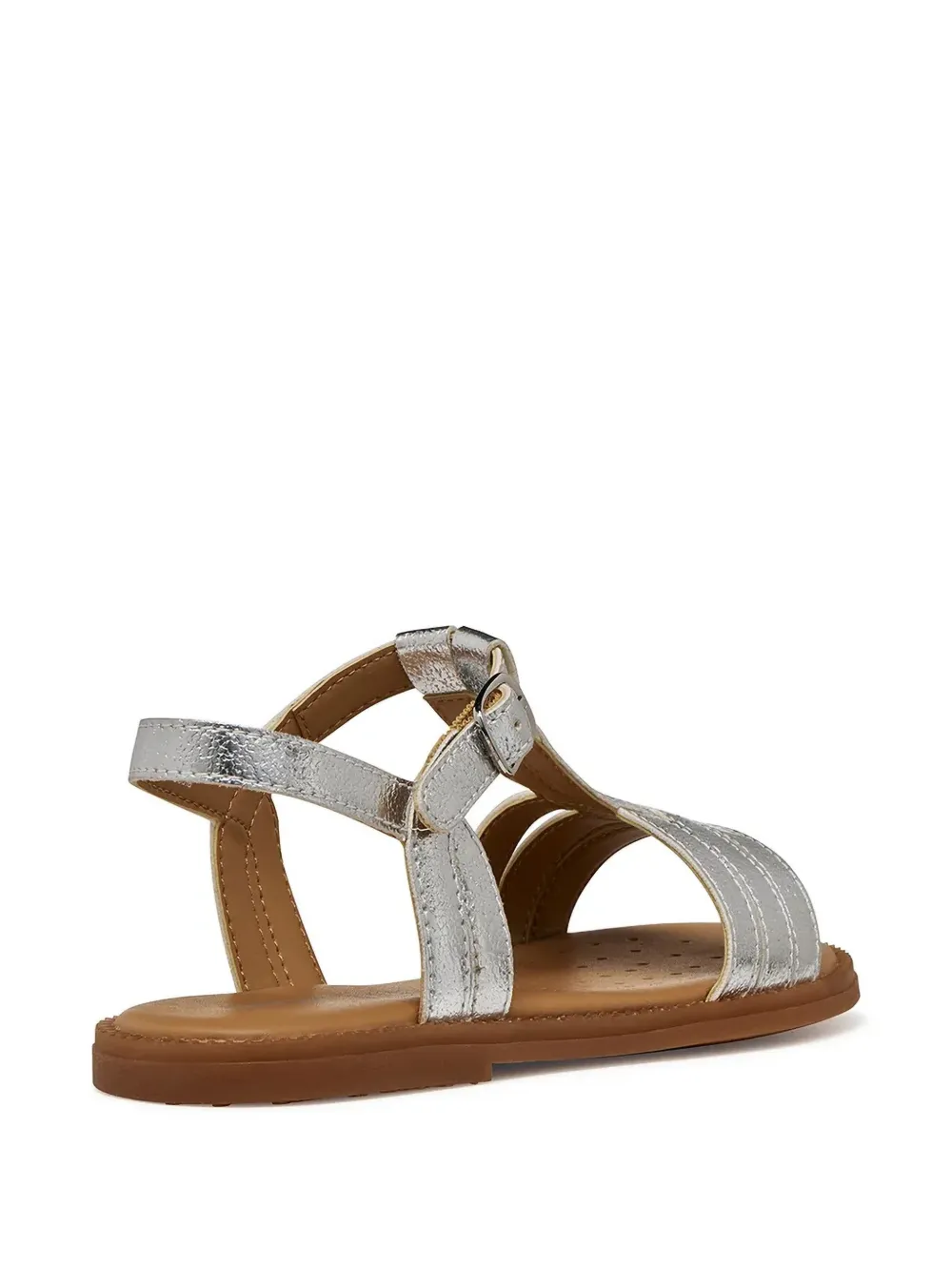 Geox Kids Karly metallic t-bar sandals Zilver