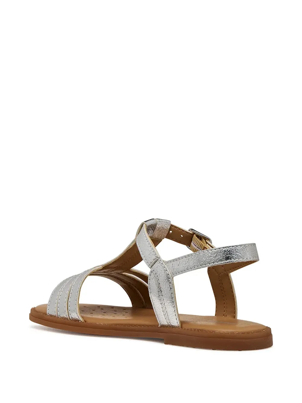 Geox Kids Karly metallic t-bar sandals Zilver