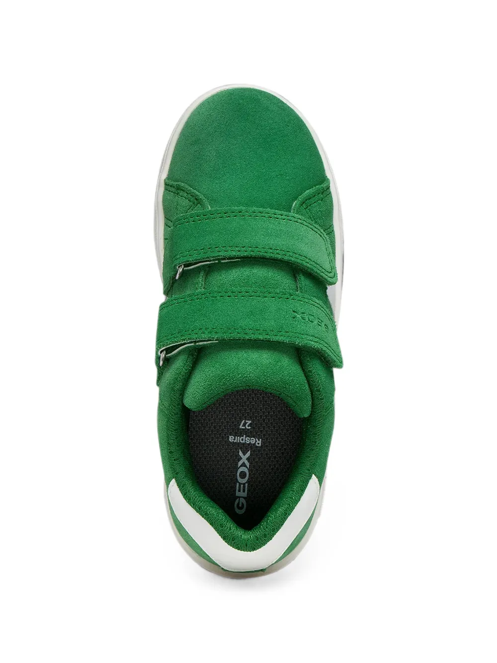Geox Kids Eclyper touch-strap calf suede sneakers Groen
