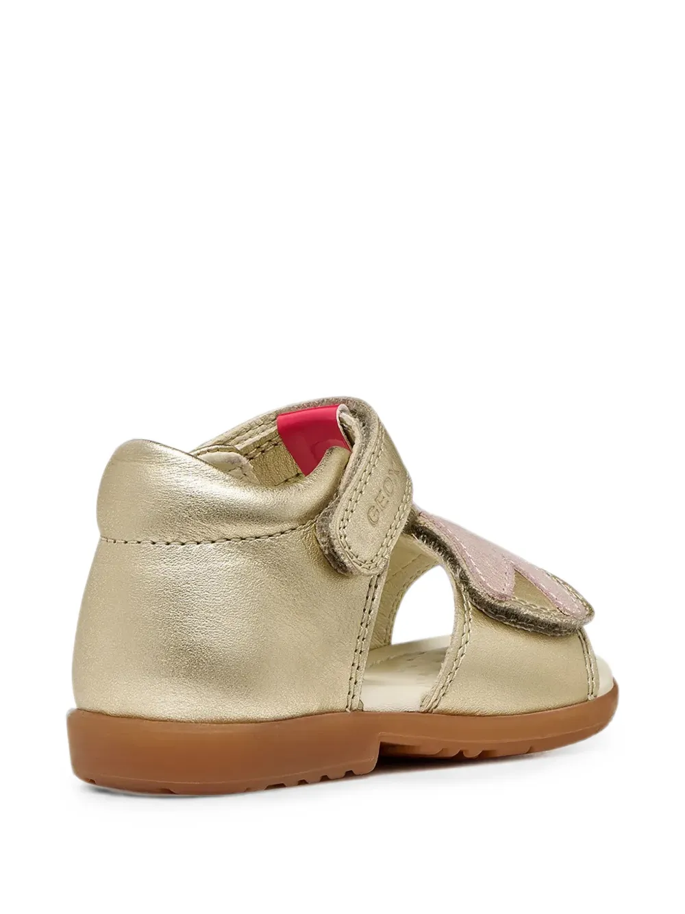 Geox Kids Verred sandalen met klittenband en vlinderpatch Goud