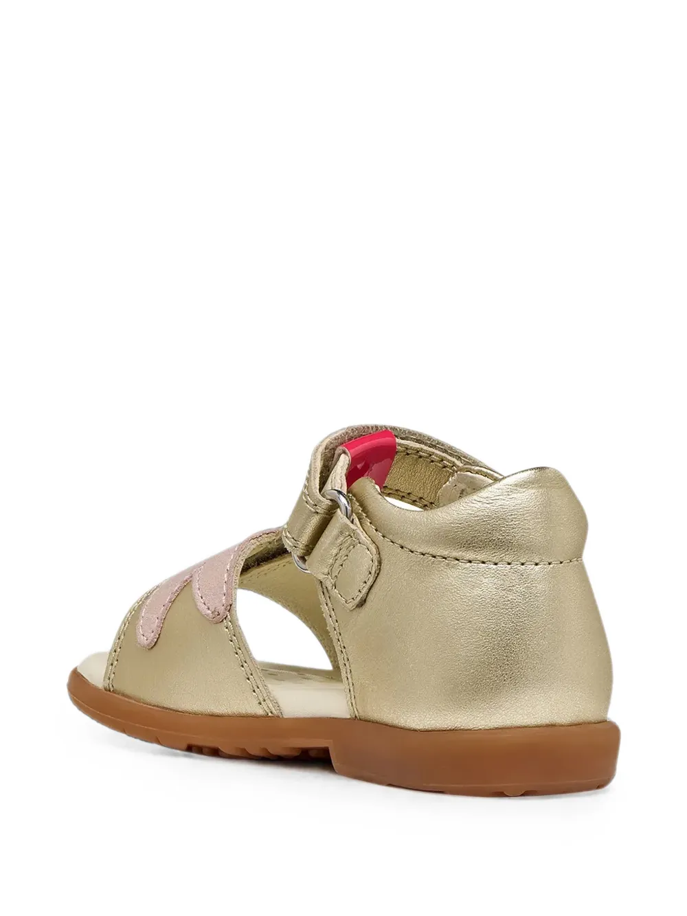 Geox Kids Verred sandalen met klittenband en vlinderpatch Goud