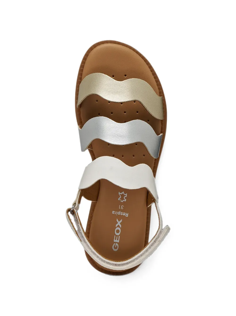 Geox Kids Karly wavy-strap touch-strap sandals Wit