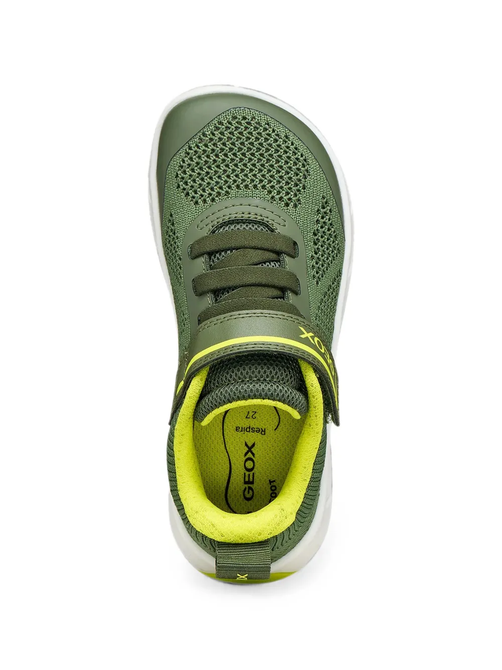 Geox Kids touch-strap mesh sneakers Groen