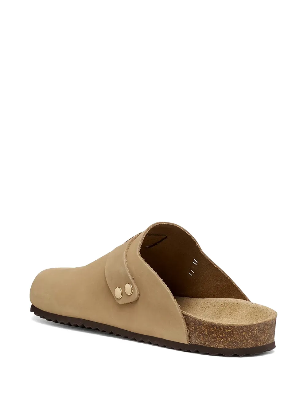 Geox buckle-fastening leather slides Beige