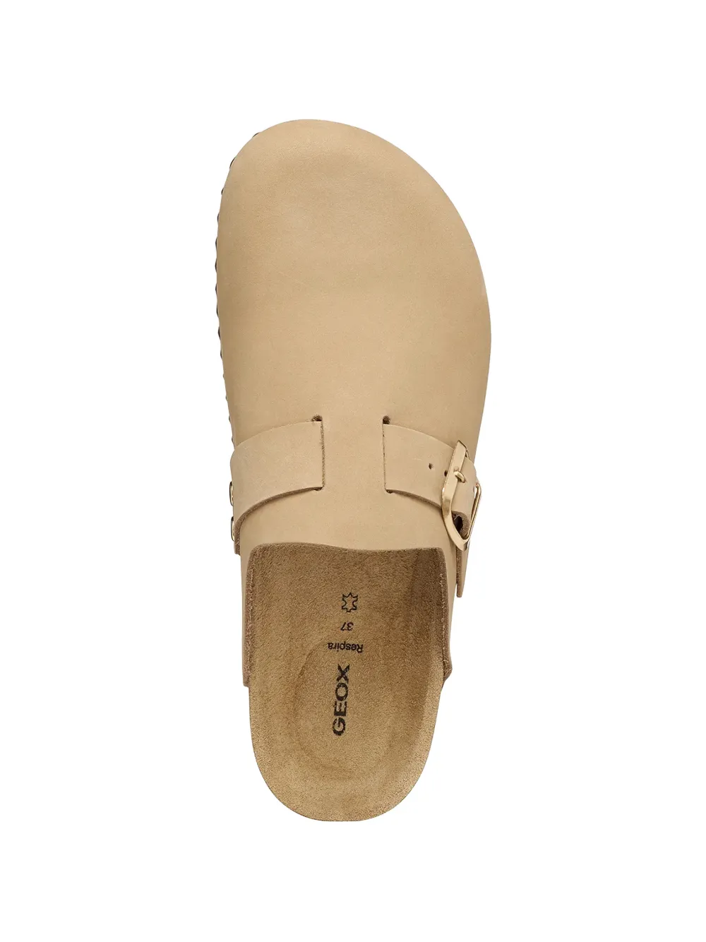 Geox buckle-fastening leather slides Beige