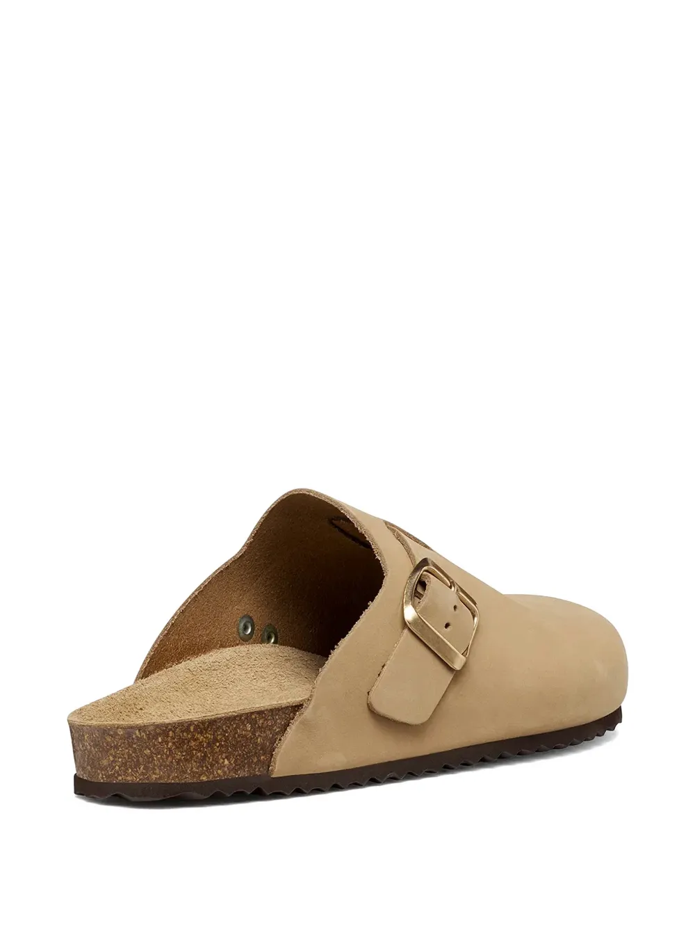Geox buckle-fastening leather slides Beige