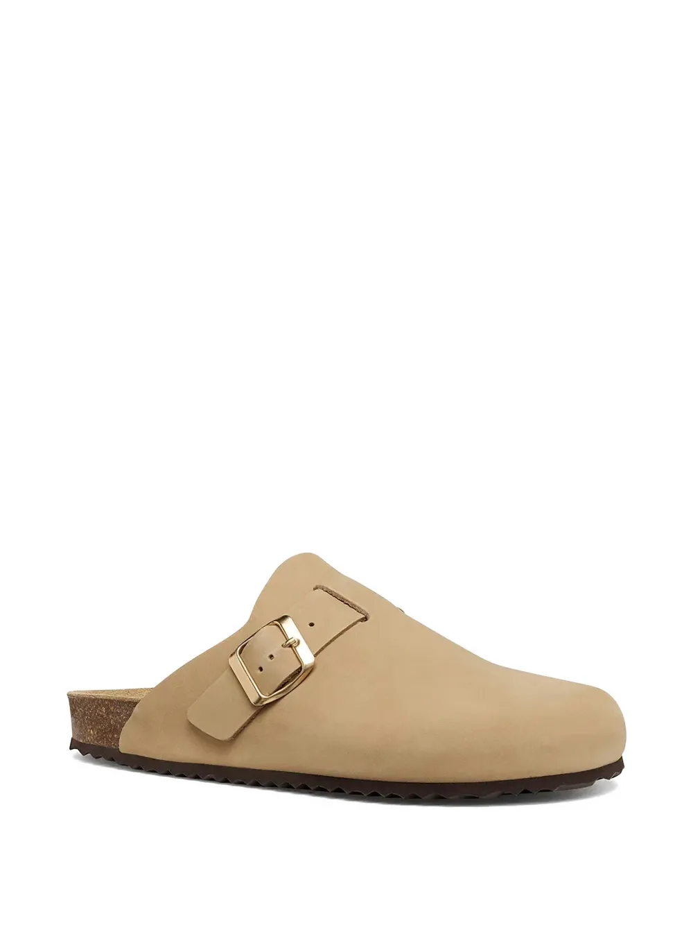 Geox buckle-fastening leather slides Beige